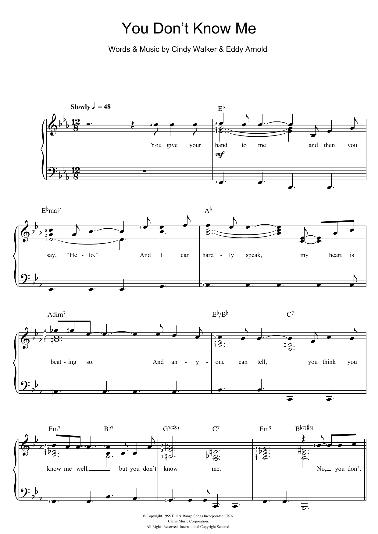 Download Ray Charles You Don't Know Me Sheet Music