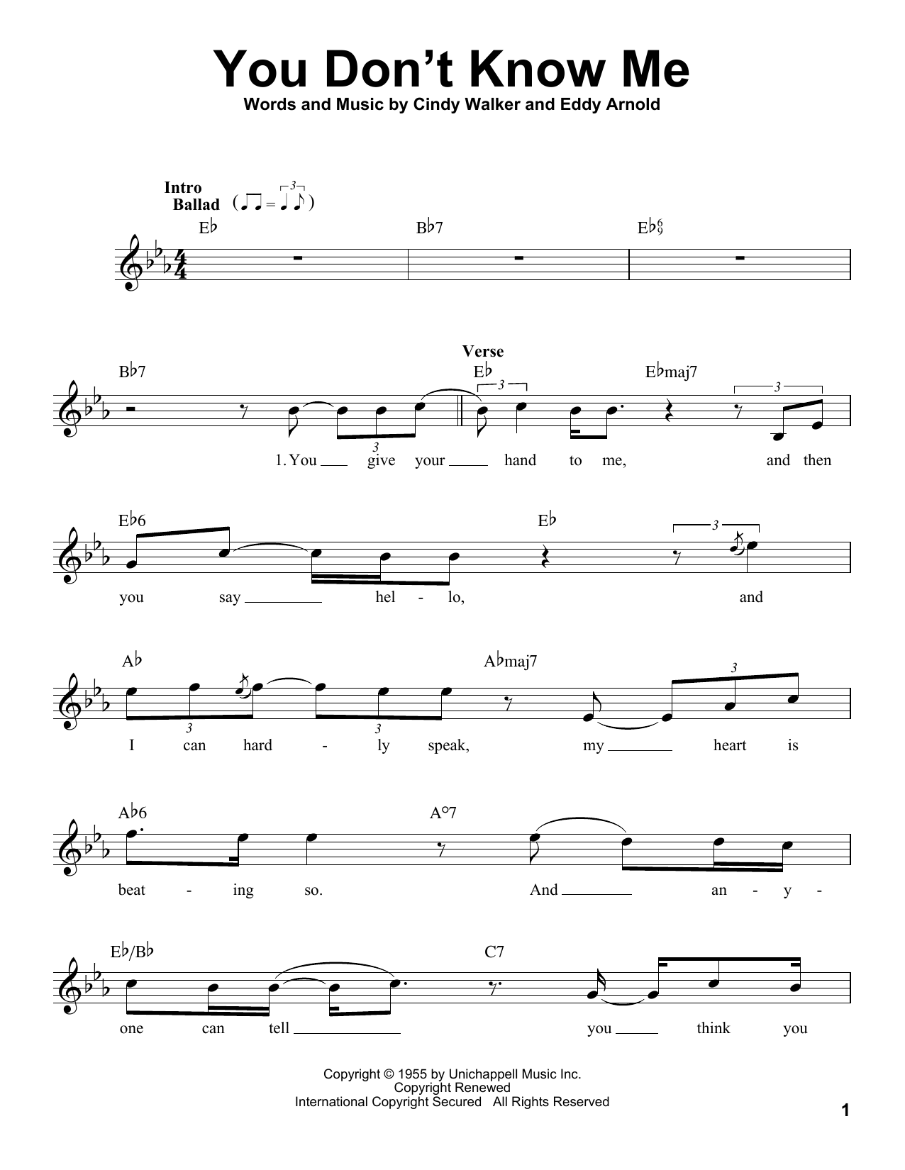 Download Ray Charles You Don't Know Me Sheet Music