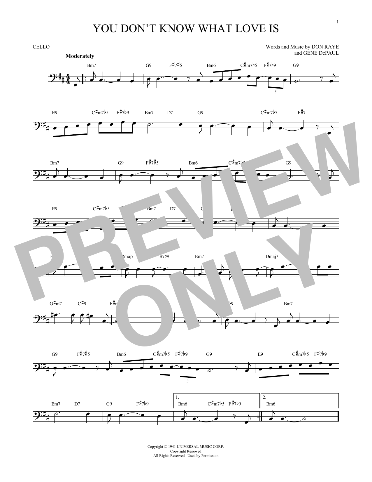 Download Don Raye You Don't Know What Love Is Sheet Music