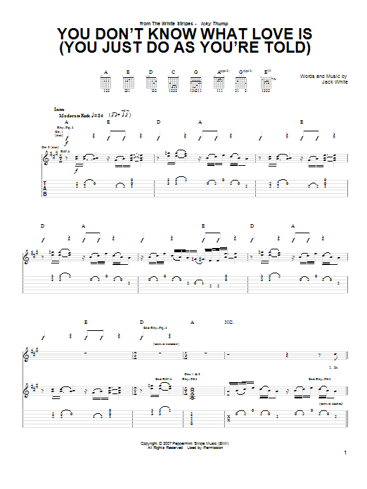 Download The White Stripes You Don't Know What Love Is (You Just D Sheet Music