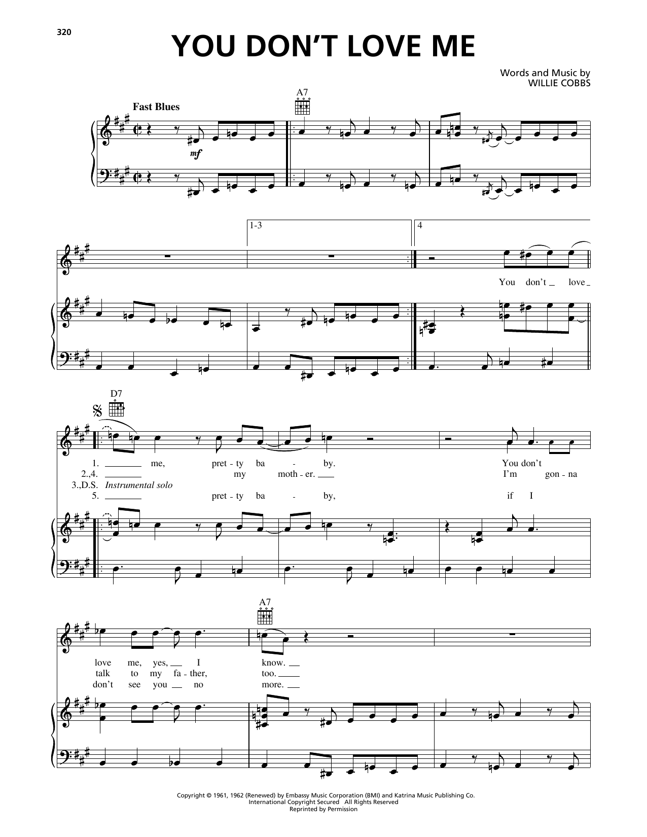Download Allman Brothers You Don't Love Me Sheet Music