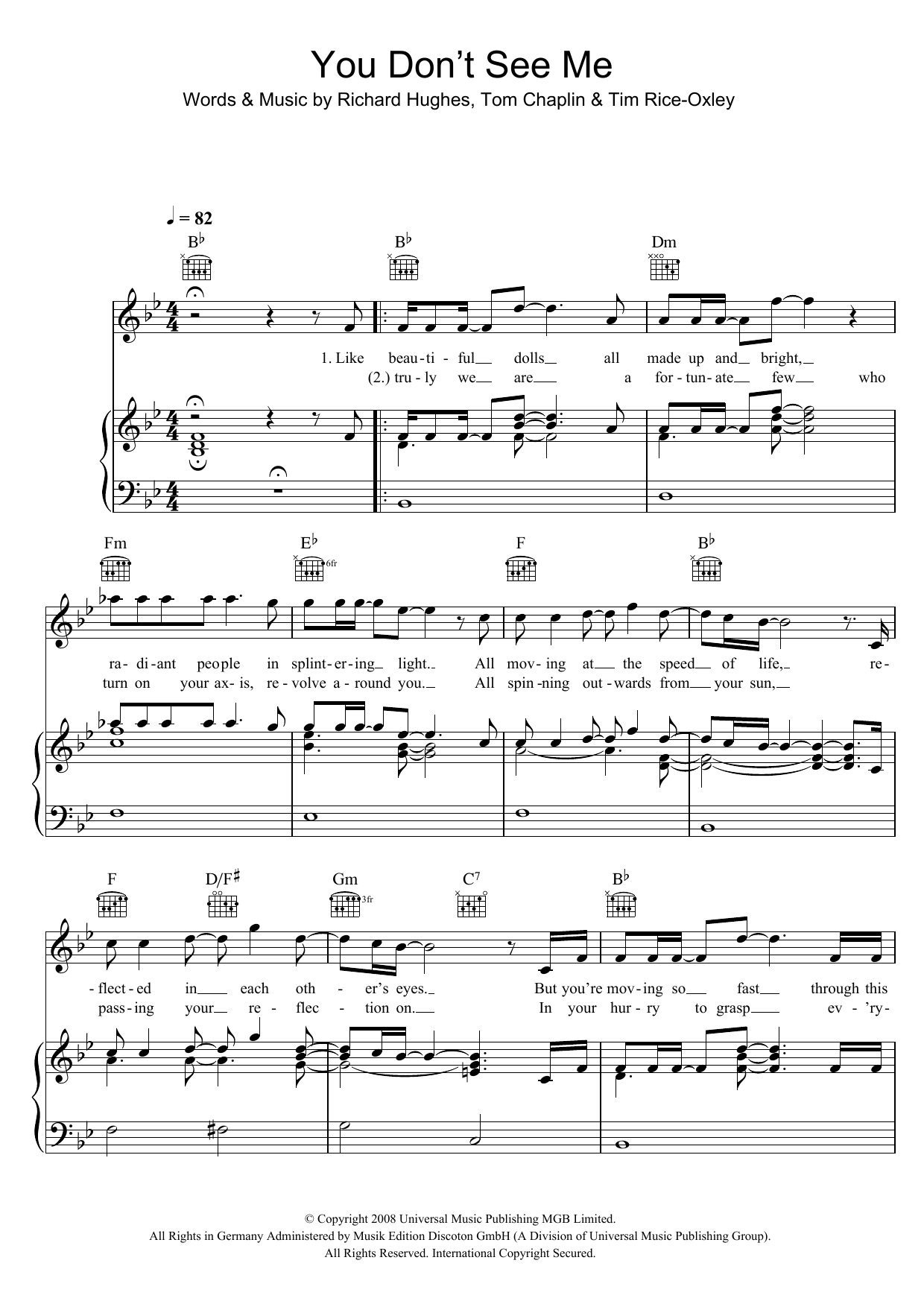 Download Keane You Don't See Me Sheet Music