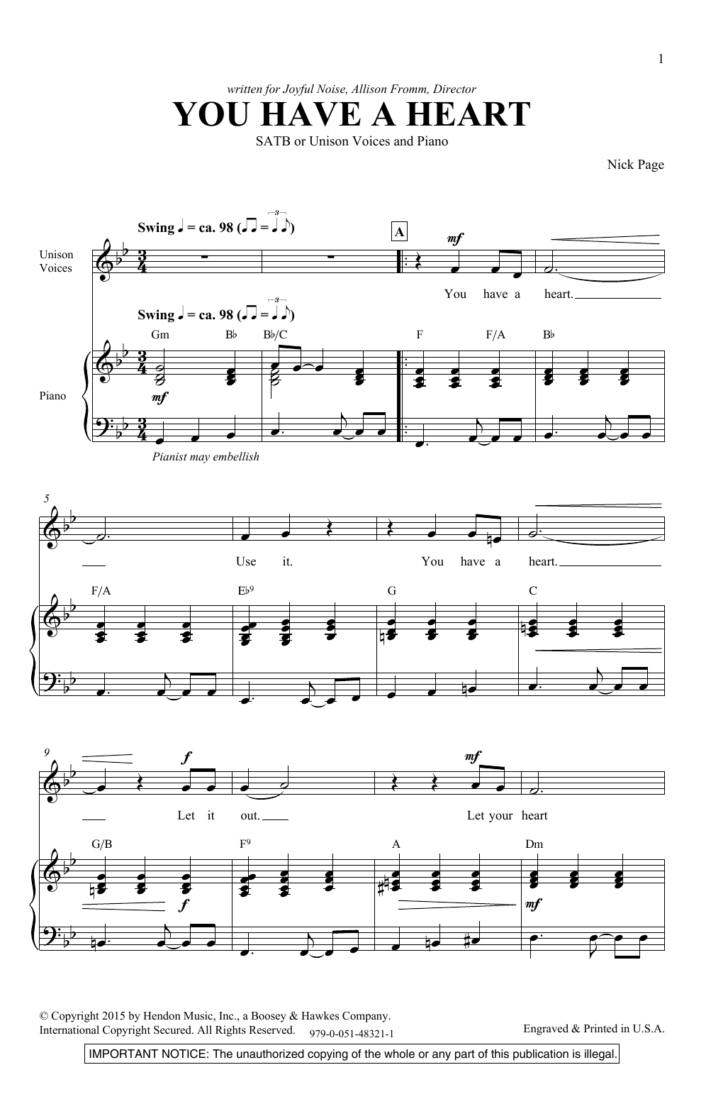 Download Nick Page You Have A Heart Sheet Music