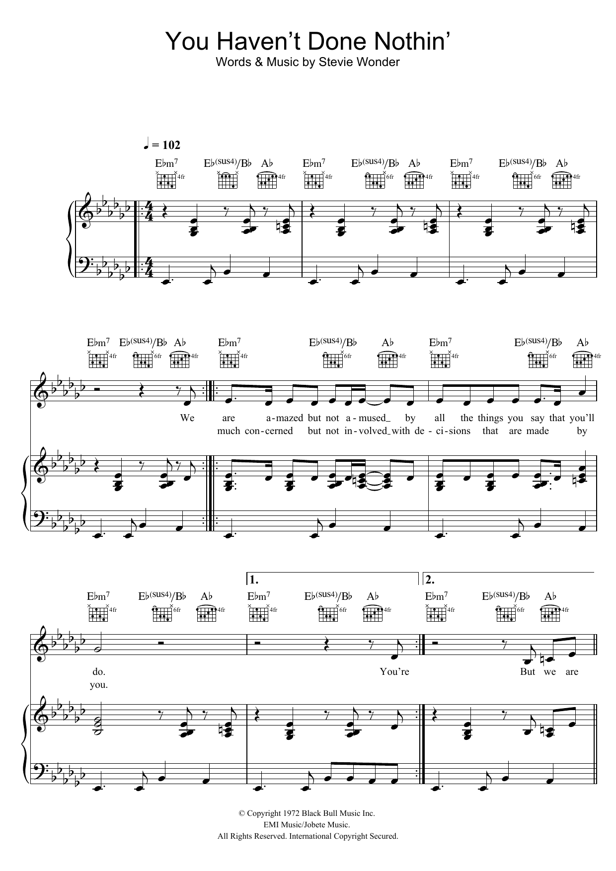 Download Stevie Wonder You Haven't Done Nothin' Sheet Music