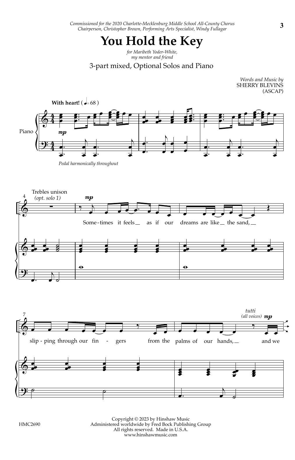 Download Sherry Blevins You Hold The Key Sheet Music