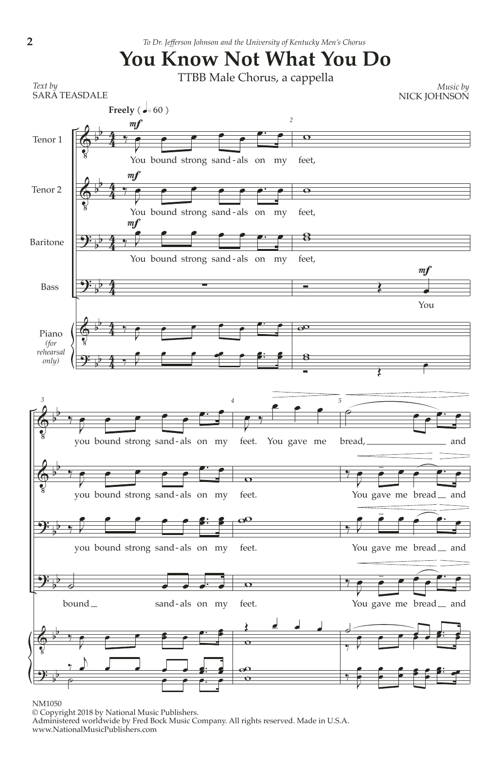Download Nick Johnson You Know Not What You Do Sheet Music