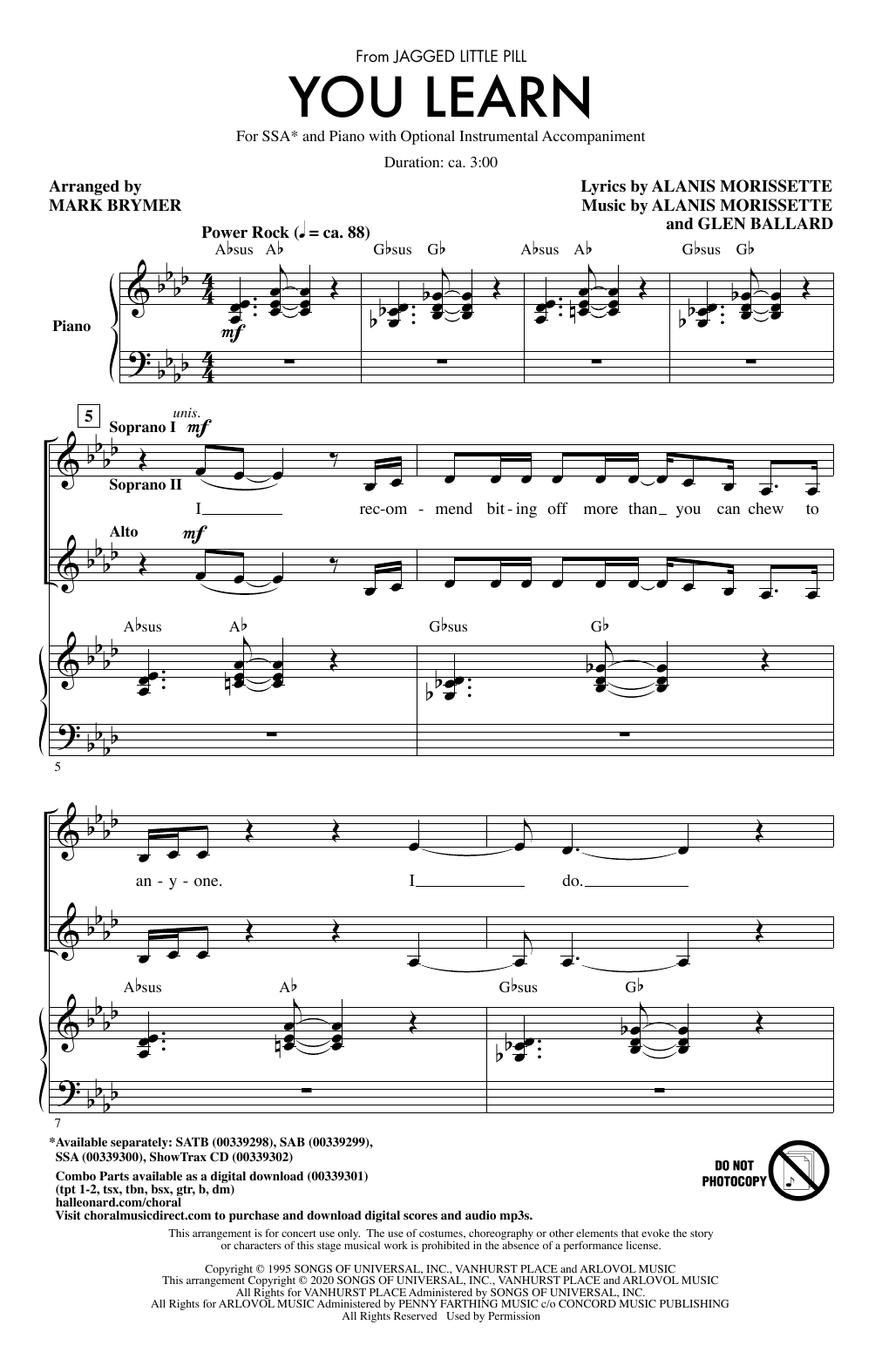 Download Alanis Morissette You Learn (from Jagged Little Pill) (ar Sheet Music