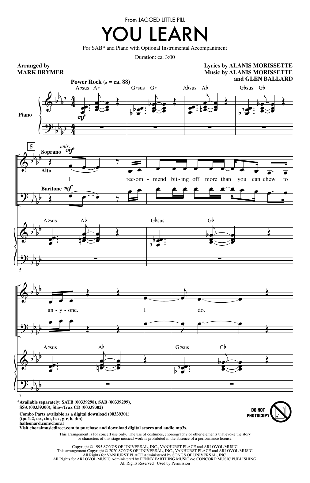 Download Alanis Morissette You Learn (from Jagged Little Pill) (ar Sheet Music