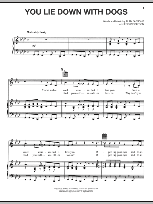 Download The Alan Parsons Project You Lie Down With Dogs Sheet Music