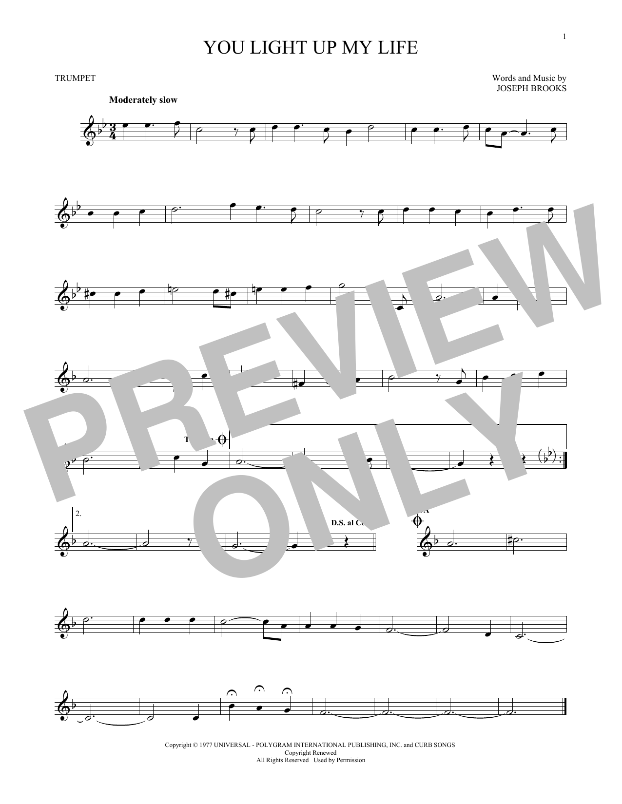 Download Debby Boone You Light Up My Life Sheet Music
