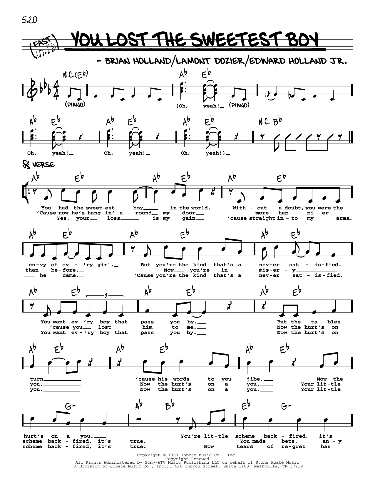 Download Mary Wells You Lost The Sweetest Boy Sheet Music