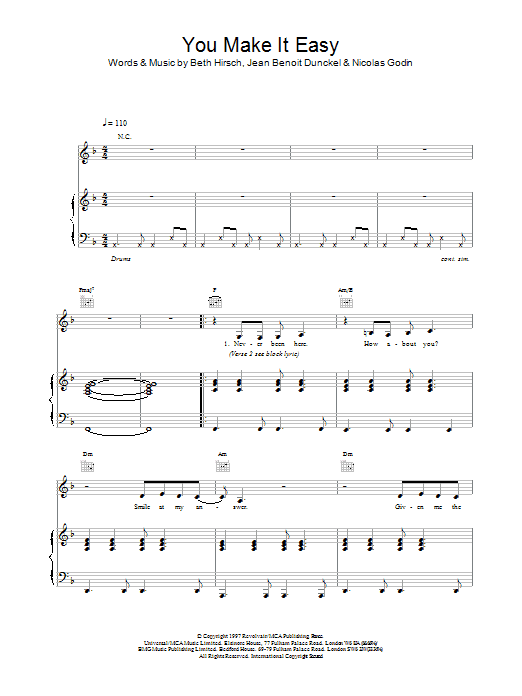 Download Air You Make It Easy Sheet Music