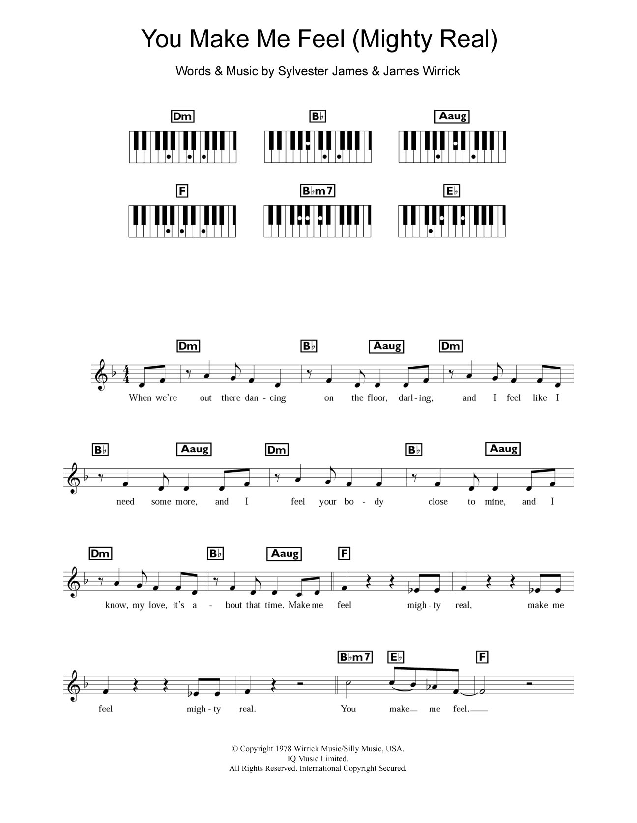 Download Sylvester You Make Me Feel (Mighty Real) Sheet Music