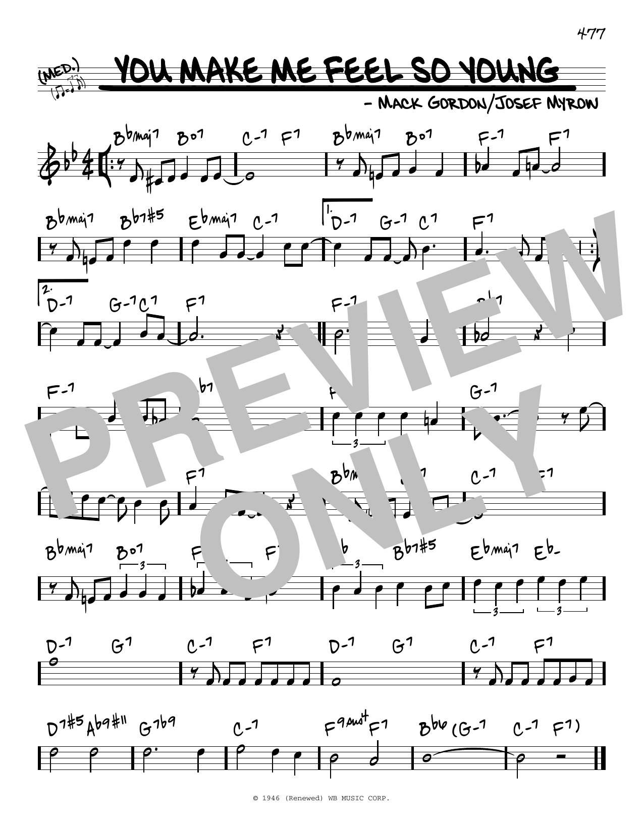 Download Frank Sinatra You Make Me Feel So Young Sheet Music