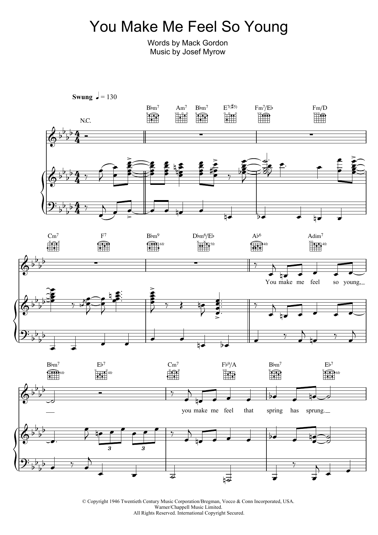 Download Michael Buble You Make Me Feel So Young Sheet Music