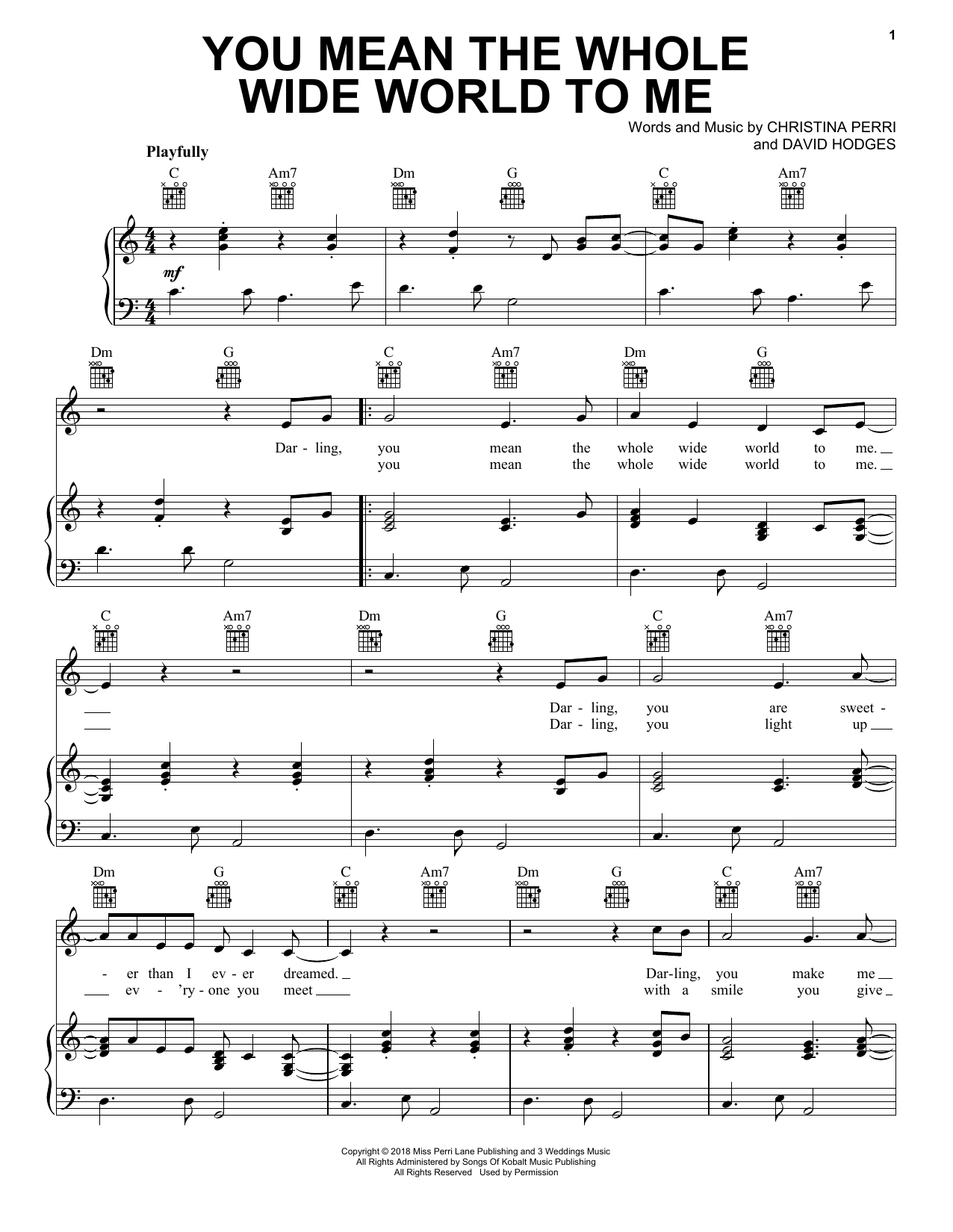 Download Christina Perri You Mean The Whole Wide World To Me Sheet Music