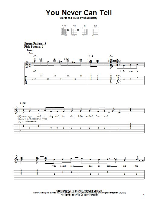Download Chuck Berry You Never Can Tell Sheet Music