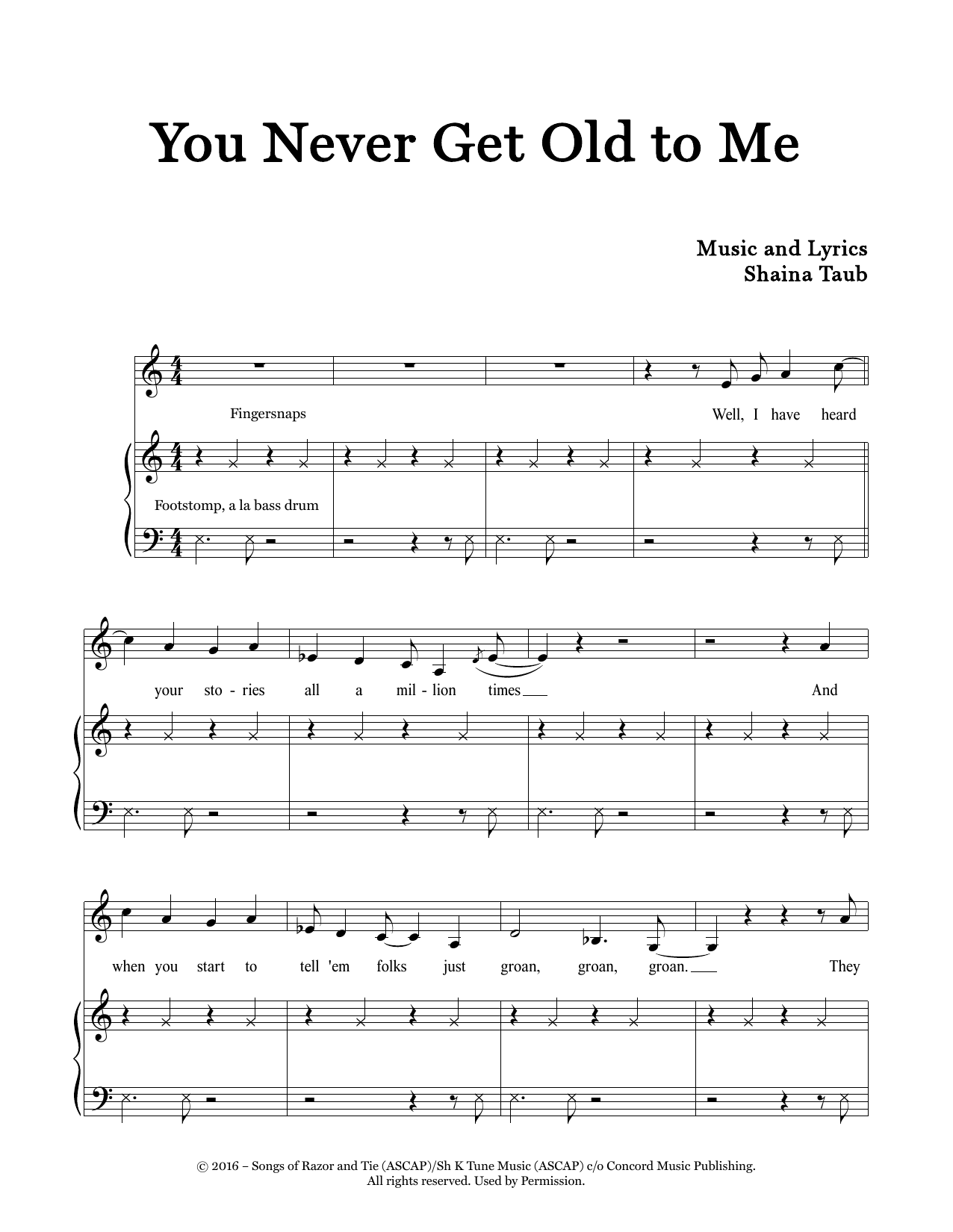 Download Shaina Taub Never Get Old To Me Sheet Music