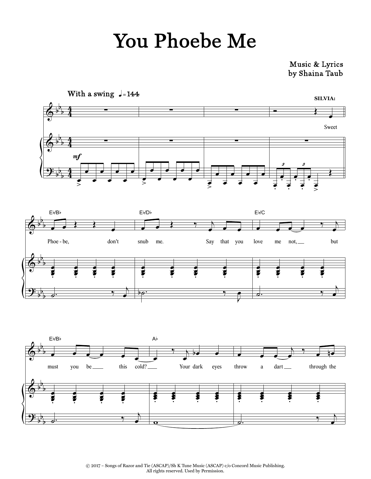 Download Shaina Taub You Phoebe Me (from As You Like It) Sheet Music