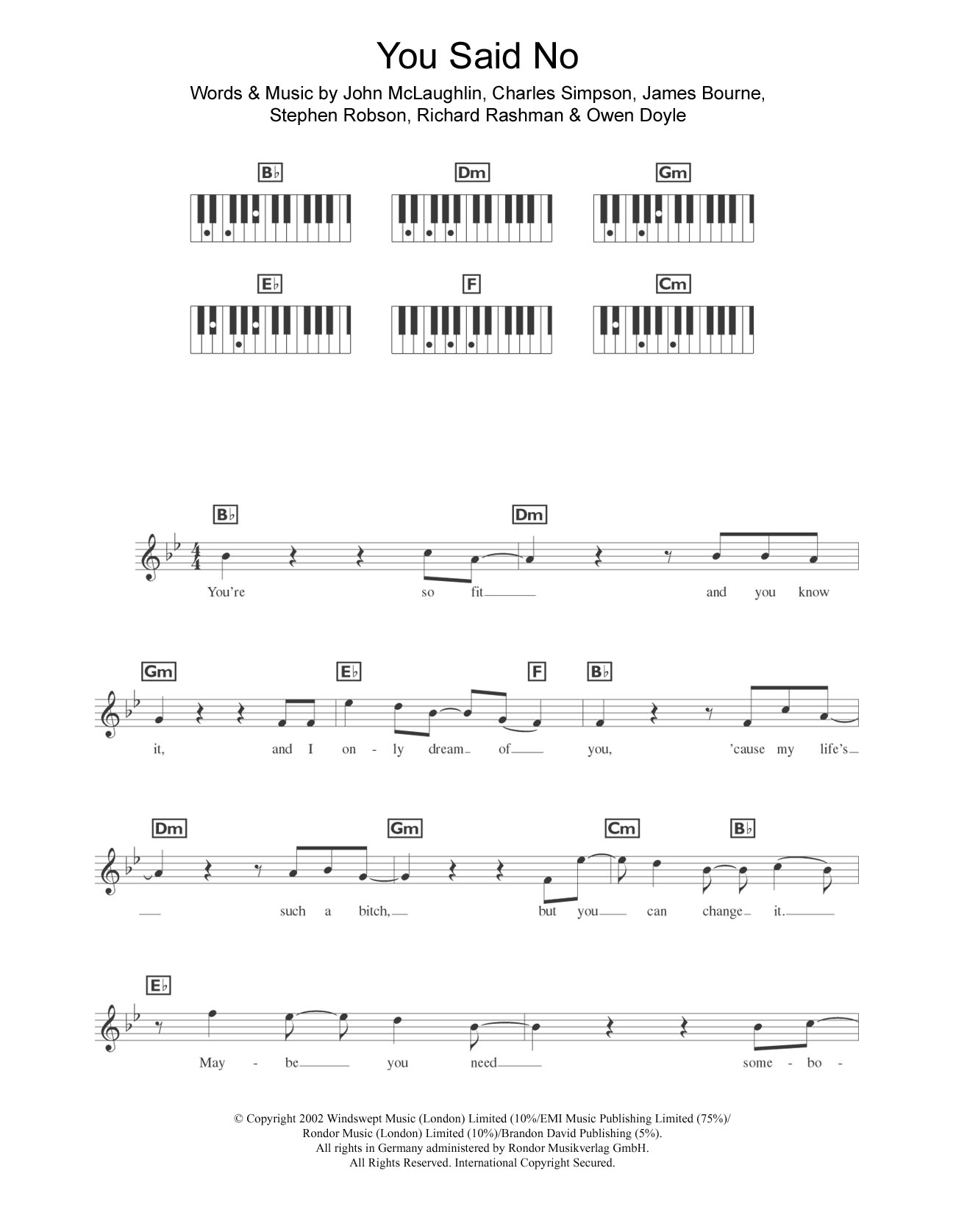 Download Busted You Said No Sheet Music