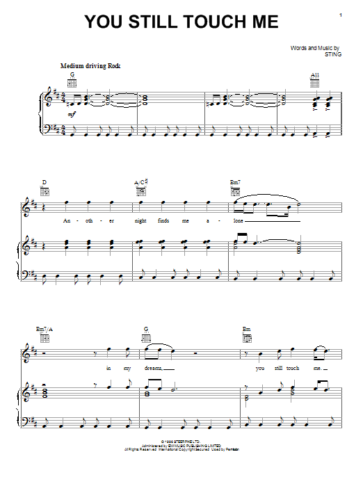 Download Sting You Still Touch Me Sheet Music