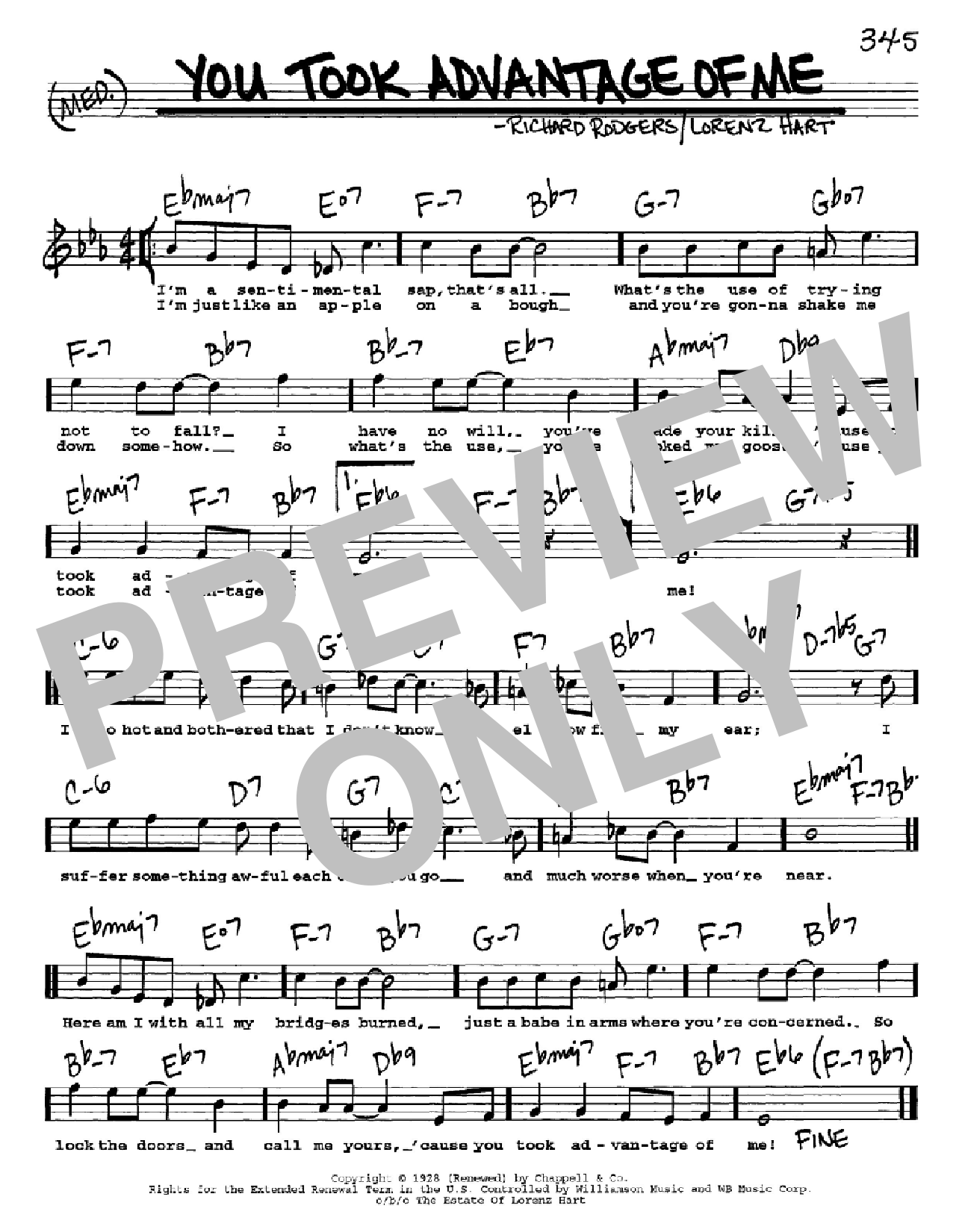 Download Rodgers & Hart You Took Advantage Of Me Sheet Music