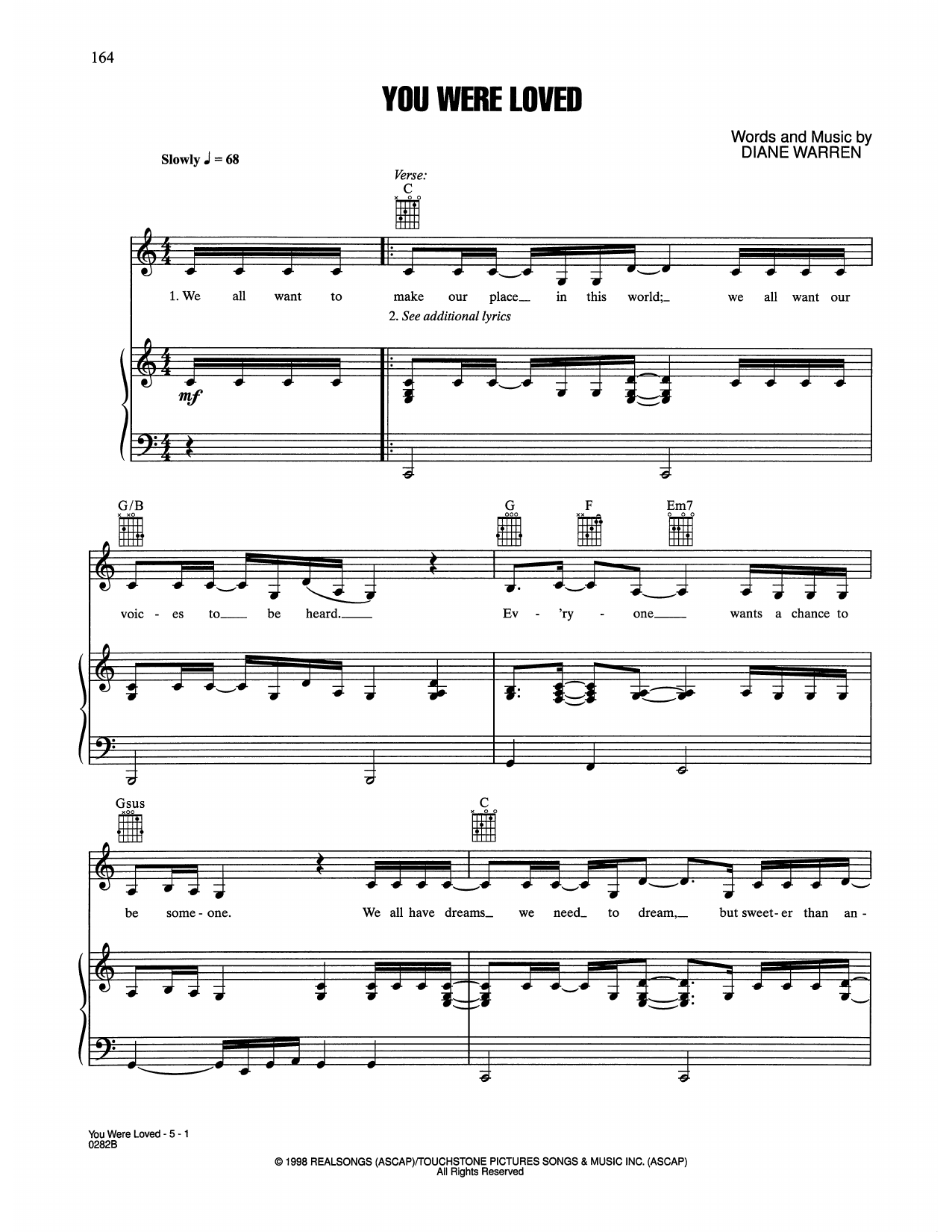 Download Whitney Houston You Were Loved Sheet Music