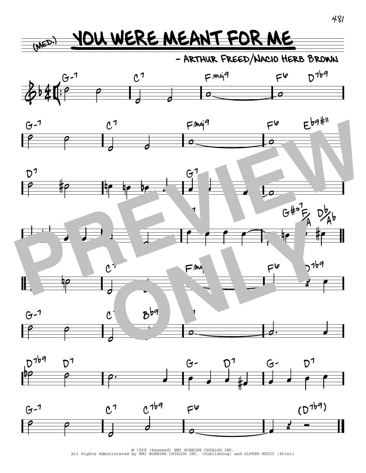 Download Arthur Freed You Were Meant For Me Sheet Music
