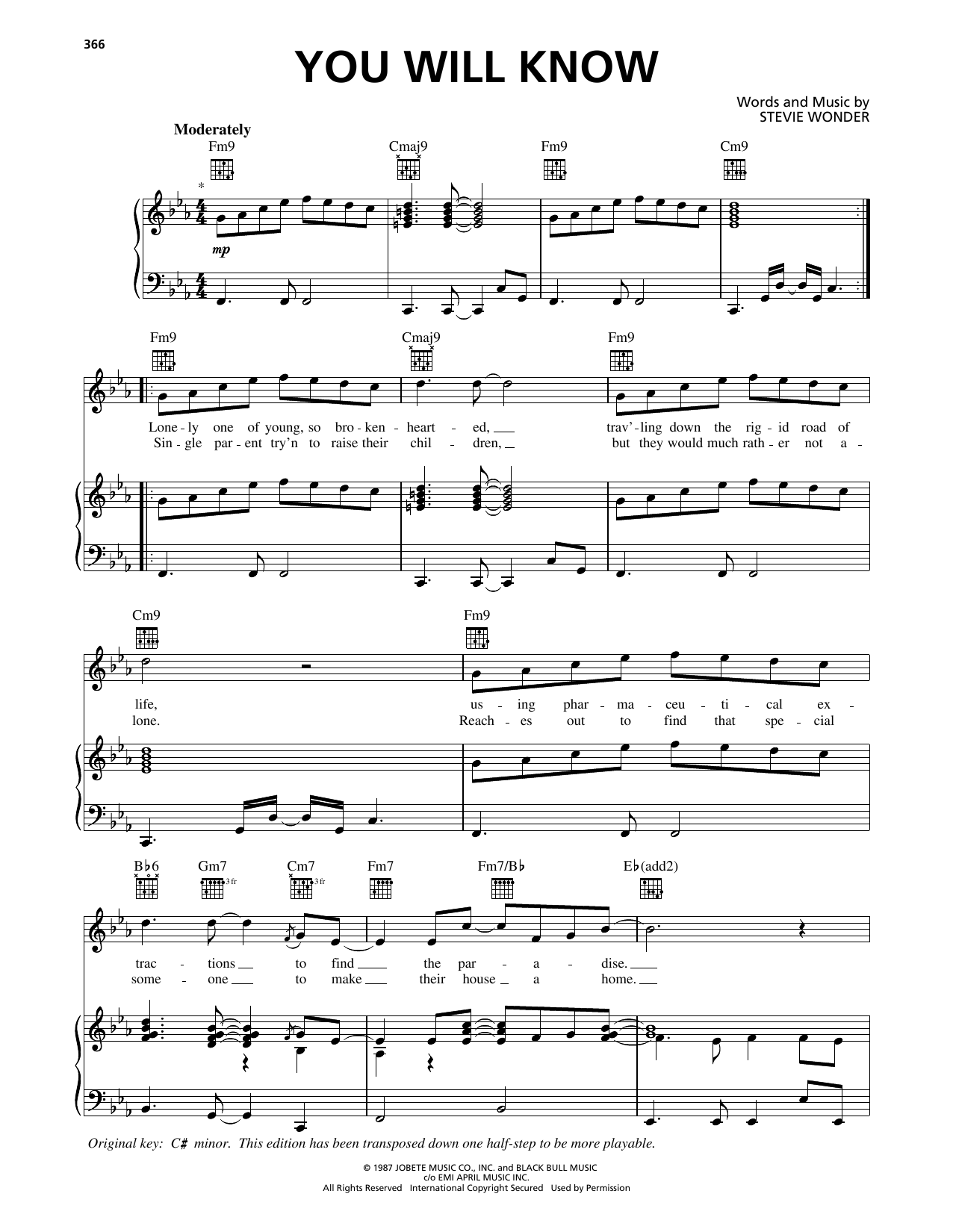 Download Stevie Wonder You Will Know Sheet Music