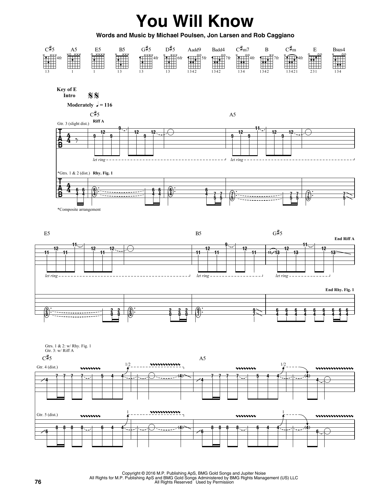Download Volbeat You Will Know Sheet Music