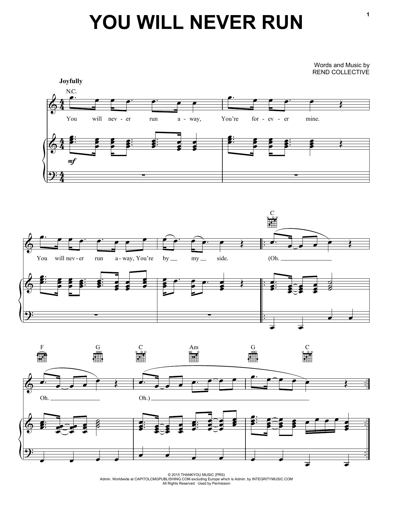 Download Rend Collective You Will Never Run Sheet Music