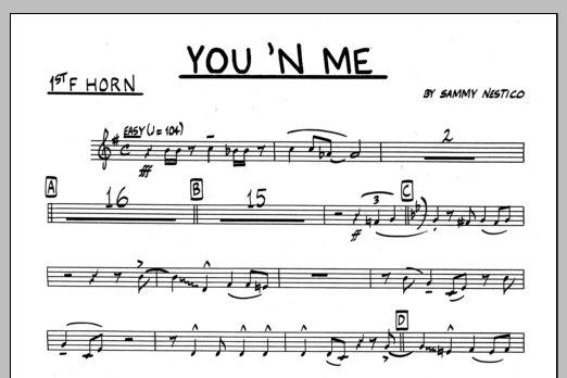 Download Sammy Nestico You 'N Me - 1st F Horn Sheet Music