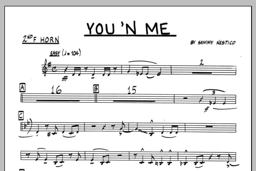 Download Sammy Nestico You 'N Me - 2nd F Horn Sheet Music