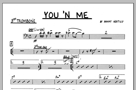 Download Sammy Nestico You 'N Me - 3rd Trombone Sheet Music