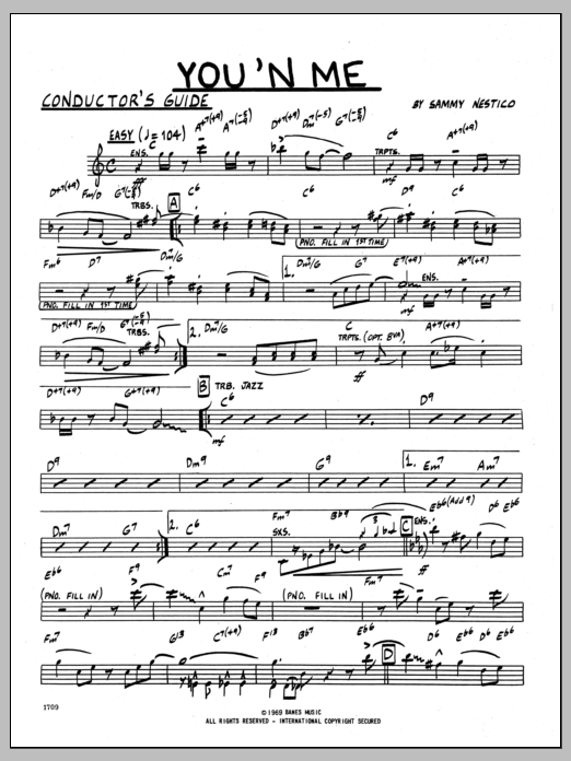 Download Sammy Nestico You 'N Me - Conductor Sheet Music