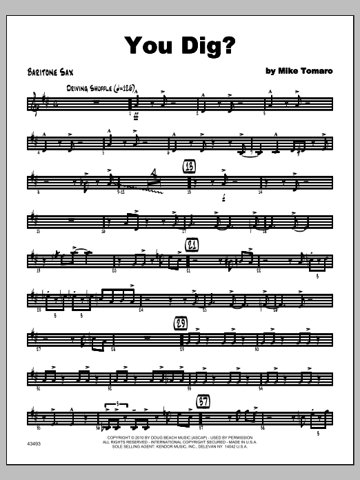 Download Tomaro You Dig? - Baritone Sax Sheet Music