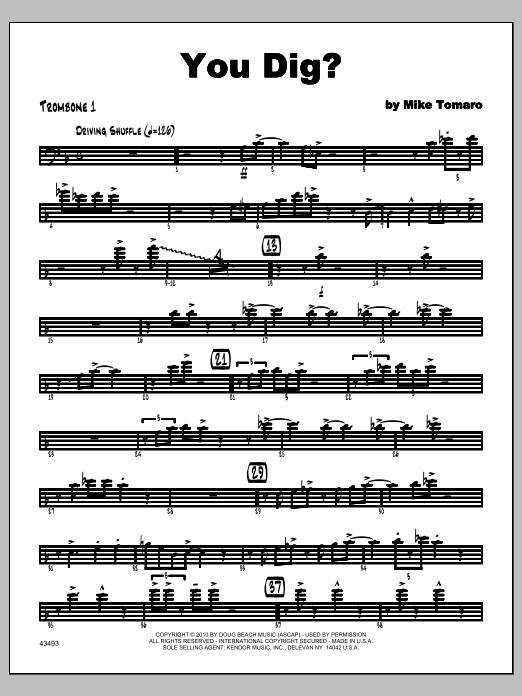 Download Tomaro You Dig? - Trombone 1 Sheet Music