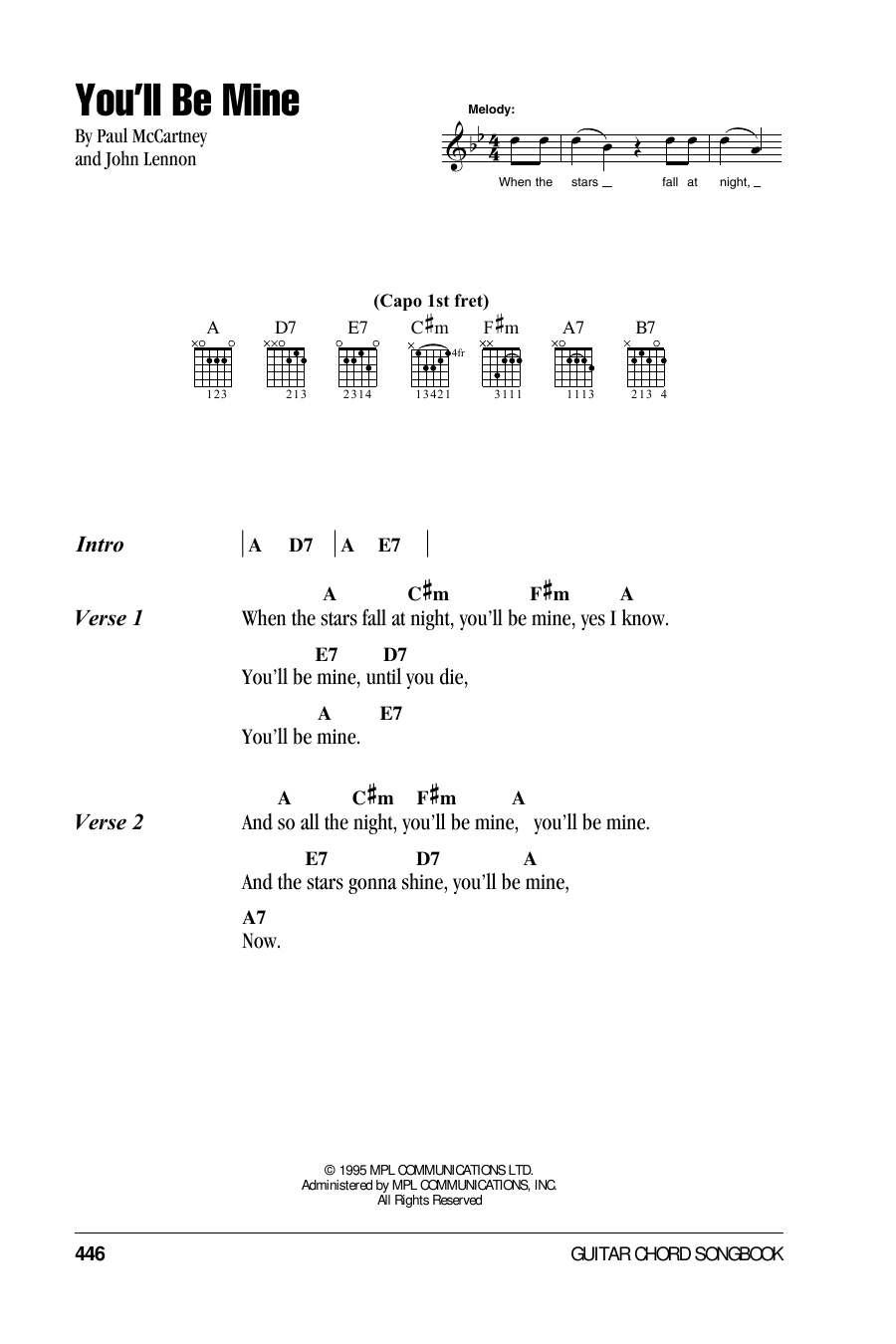 Download The Beatles You'll Be Mine Sheet Music