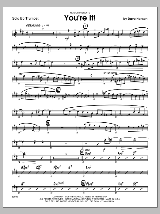 Download Dave Hanson You're It! - Solo Bb Trumpet Sheet Music