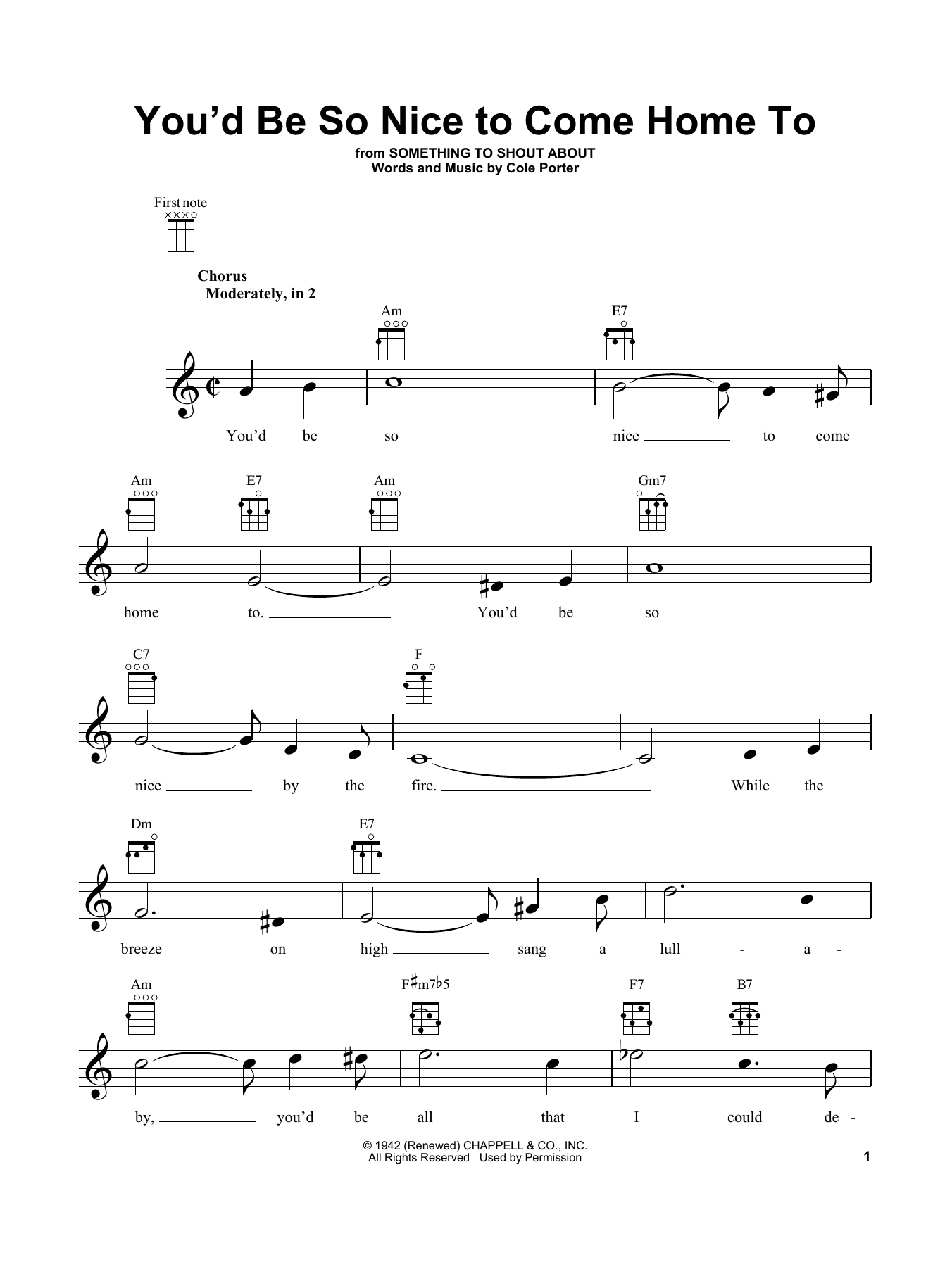 Download Cole Porter You'd Be So Nice To Come Home To Sheet Music