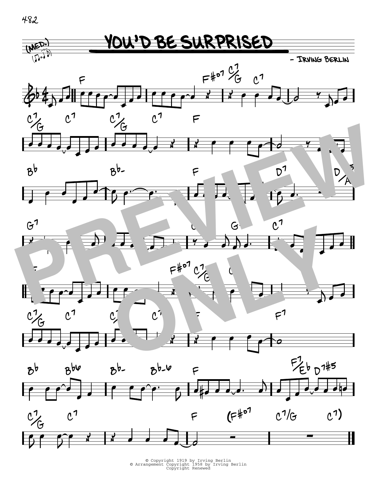 Download Irving Berlin You'd Be Surprised Sheet Music