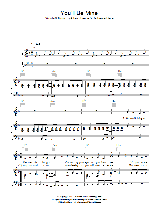 Download The Pierces You'll Be Mine Sheet Music