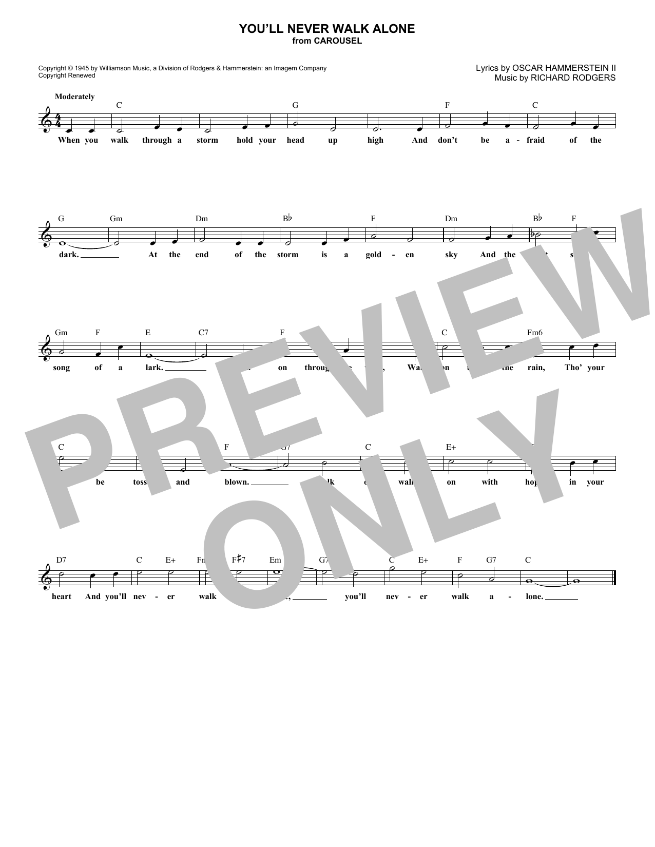 Download Rodgers & Hammerstein You'll Never Walk Alone Sheet Music