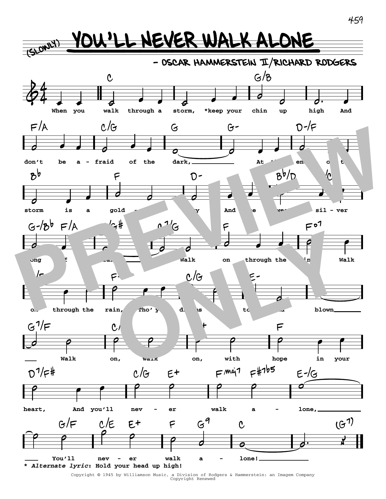 Download Rodgers & Hammerstein You'll Never Walk Alone (High Voice) (f Sheet Music