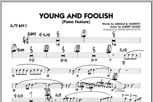 Download Frank Mantooth Young And Foolish - Alto Sax 2 Sheet Music