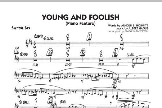 Download Frank Mantooth Young And Foolish - Baritone Sax Sheet Music