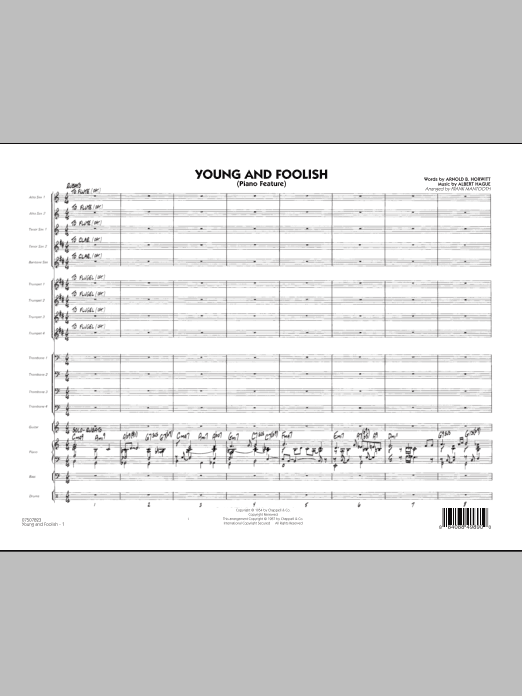 Download Frank Mantooth Young And Foolish - Full Score Sheet Music