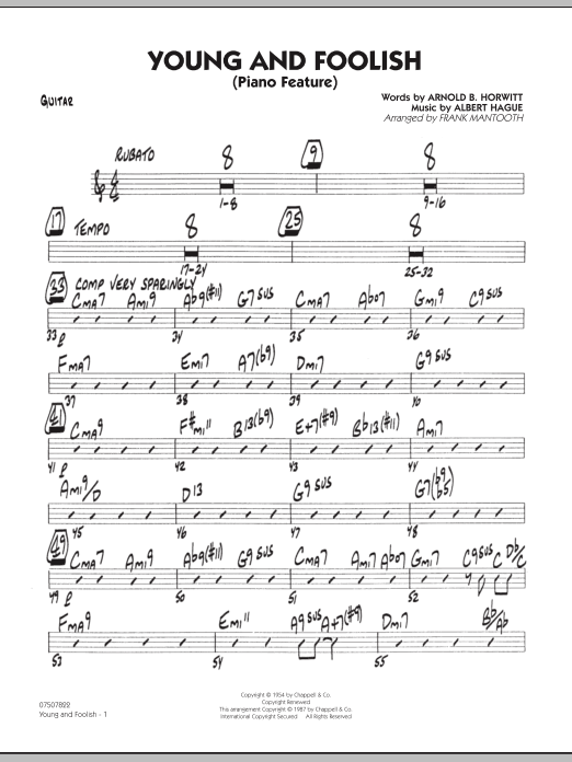 Download Frank Mantooth Young And Foolish - Guitar Sheet Music