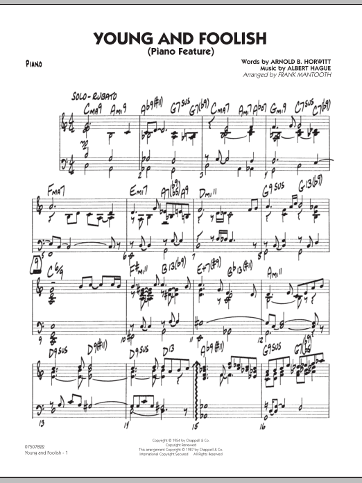Download Frank Mantooth Young And Foolish - Piano Sheet Music