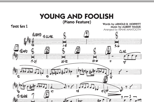 Download Frank Mantooth Young And Foolish - Tenor Sax 2 Sheet Music